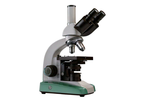 Microscope isolated on transparent or white background