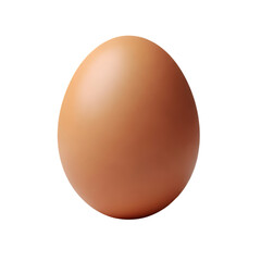 Single brown chicken egg with smooth shell surface isolated on a transparent background brown egg