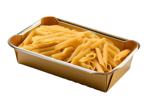pasta box side view full length isolated on transparent or white background