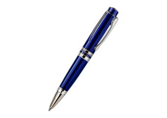 Side view of a ballpoint pen isolated on transparent or white background