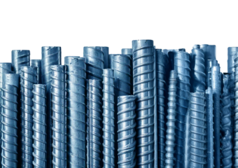 Steel bar isolated on transparent or white background