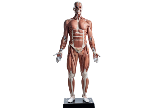 Study of the physiology of the Model and the parts of the human Model in the laboratory isolated on transparent or white background