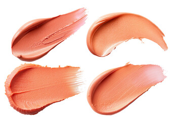 Fototapeta premium Collection Trendy peach fuzz lipstick isolated on transparent or white background