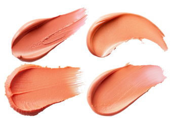 Collection Trendy peach fuzz lipstick isolated on transparent or white background