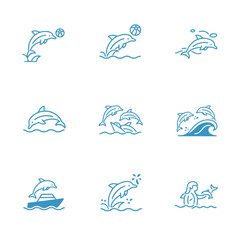 Nine black and red wolf silhouette icons, illustrating various actions like running, howling, and family bonding vector set.