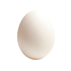 Single white chicken egg with subtle shading isolated on a transparent background white egg food
