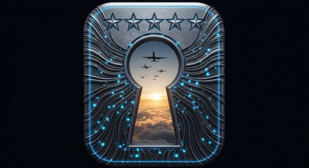 Keyhole to the Sky - A Symbolic Representation of Aviation Security.