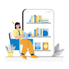 Digital Library Illustration