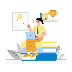 Brilliant Female student Illustration