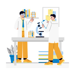 Male student doing Practical in laboratorium