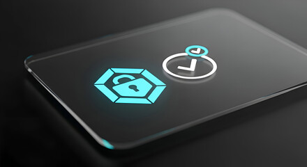 Concept of digital security and timely access on a futuristic transparent smartphone.