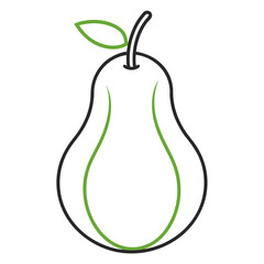 chayote line art on white background