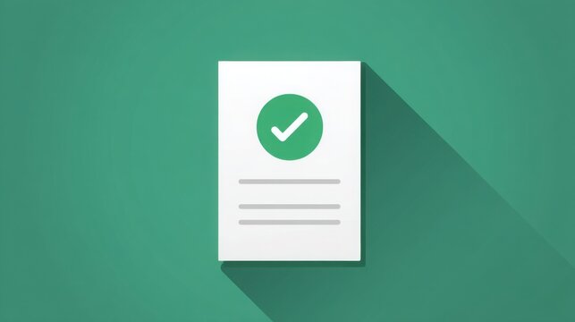 A green check mark icon representing governance compliance and verification in a conceptual report design