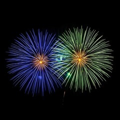 Fototapeta premium Spectacular Fireworks Display Illuminating the Night Sky with Vibrant Colors Celebrating Festive Occasions and National Holidays creating a Sense of Wonder and Excitement