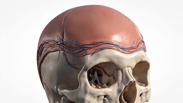 Human Pericranium and Periosteal Cover Anatomy Animation
