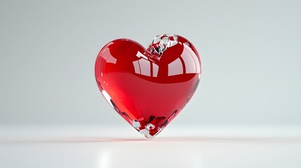 Hyperrealistic Broken Glass Heart 3D Render