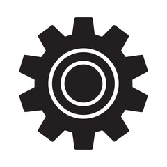 gear settings stencil icon silhouette vector illustration