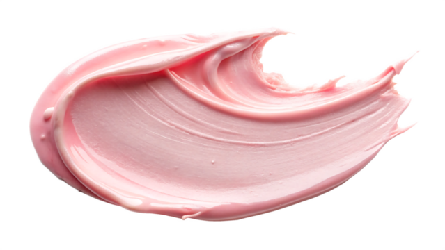 Baby pink cream smear on a transparent background