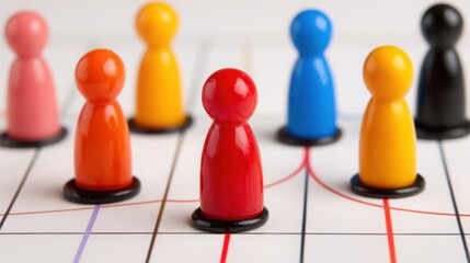 Obraz premium Engaging board game session with diverse group of people strategizing and analyzing governance structures together