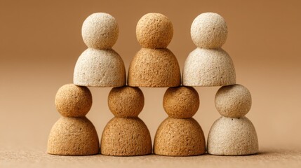 Collection of small rocks representing natural elements and performance metrics in governance structure analysis concept