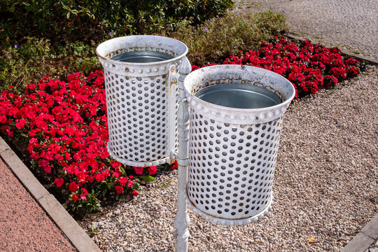 Metal trash can