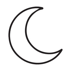 Simple outline of a crescent moon in black and white