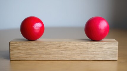 Two bright red eggs resting on a wooden block representing high-beta and low-beta investment strategies