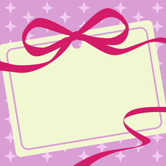 マゼンダのリボン付きカードフレーム　Web