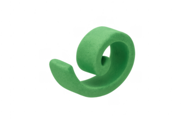 Green spiral abstract 3d shape transparent background