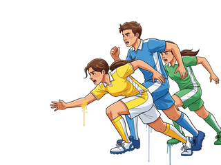 Obraz premium Determined Athletes in a Race A Dynamic Illustration.