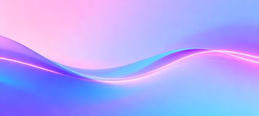 Abstract Flowing Neon Light Wave on Vibrant Pastel Background