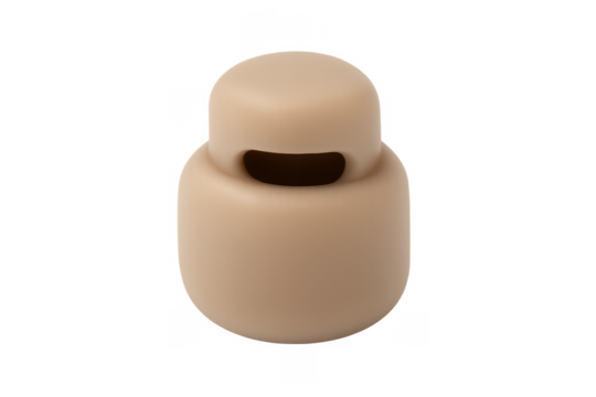 Beige plastic cord lock toggle fastener stopper