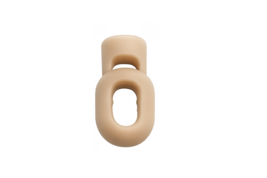 Beige plastic cord lock fastener for drawstring