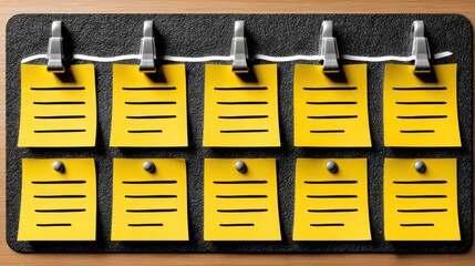 Bunch of yellow notes symbolizing ai risk management roadmap for organized planning and strategic financial insights