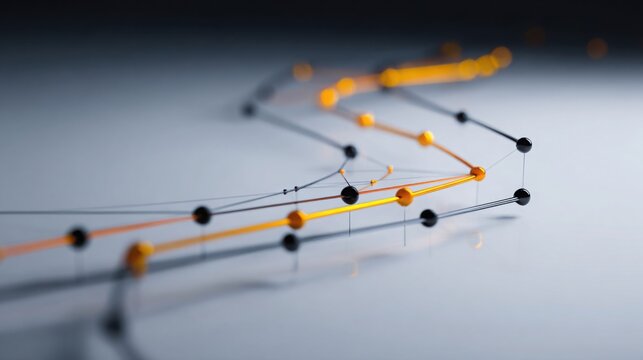 Small yellow and black objects representing ai tail risk roadmap concept for financial charting and analysis
