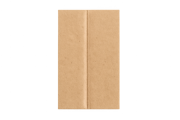 Brown folded kraft paper texture on transparent background