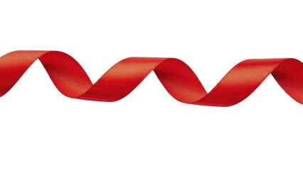  Christmas red satin ribbon curl on a transparent background, PNG image, PNG file