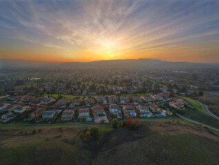 Bird View of City San Ramon, San Francisco East Bay, California