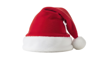 Red Santa Hat on a transparent background, a PNG image for festive holiday season designs, isolated PNG file