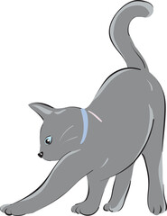 Simple Graphic Art of a Domestic Pet Cat