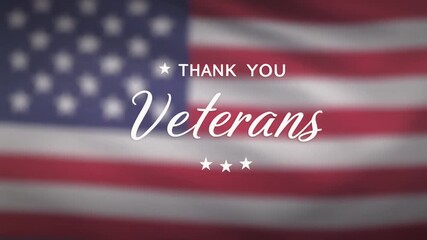 A heartfelt patriotic tribute expressing profound gratitude and honor to all service members, celebrating their sacrifice and dedication on a blurred American flag backdrop