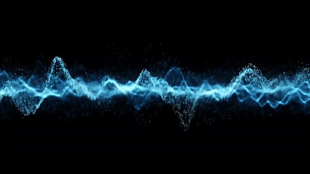 Blue Energy Wave Particles Motion Abstract Loop Background
