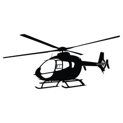 Fototapeta premium Helicopter Vector Silhouette, Aircraft Illustration, Chopper Graphic