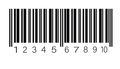 barcode PNG illustration with vertical scanning lines and numeric code isolated on white background