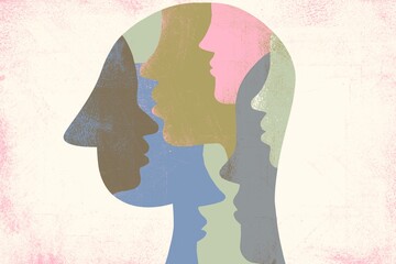 Nested Human Heads — Bipolar Disorder and Split Personality Concept Il