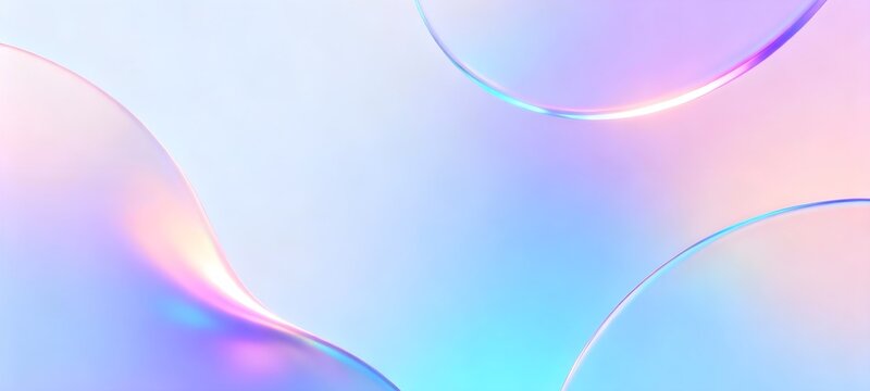 Vibrant Holographic Fluid Bubbles Abstract Background Soft Pastel Colors.