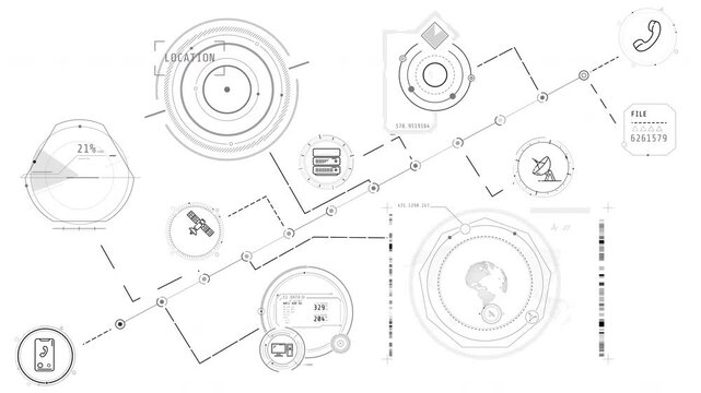Animated infographics on the theme of telecommunication technologies