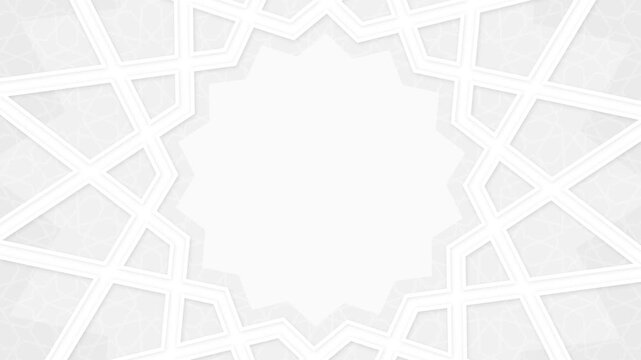Islamic white background video traditional arabic ornament geometric pattern luxury arabian mandala frame style