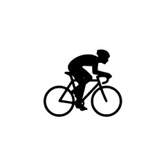 Fototapeta premium Dynamic cyclist silhouette speeding forward, capturing freedom and athletic performance