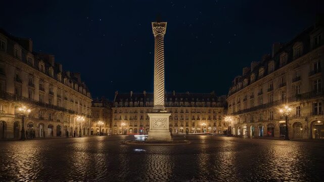 Parisian Splendor - A Nighttime View of Place Vend?me.